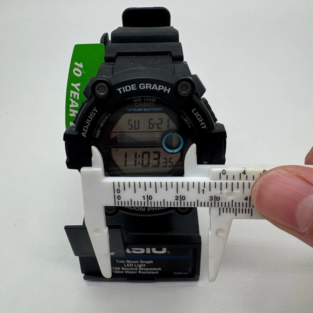 Casio WS-1300H Tide Graph Moon Phase Digital Watch Black 10 Year Battery WR 100M